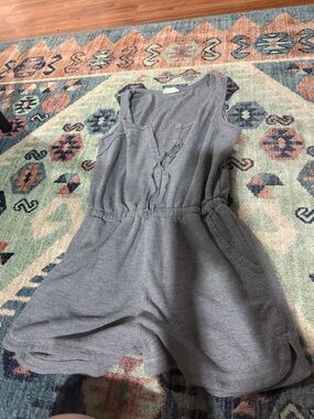 Casual Sleeveless Knit Romper in Heather Gray